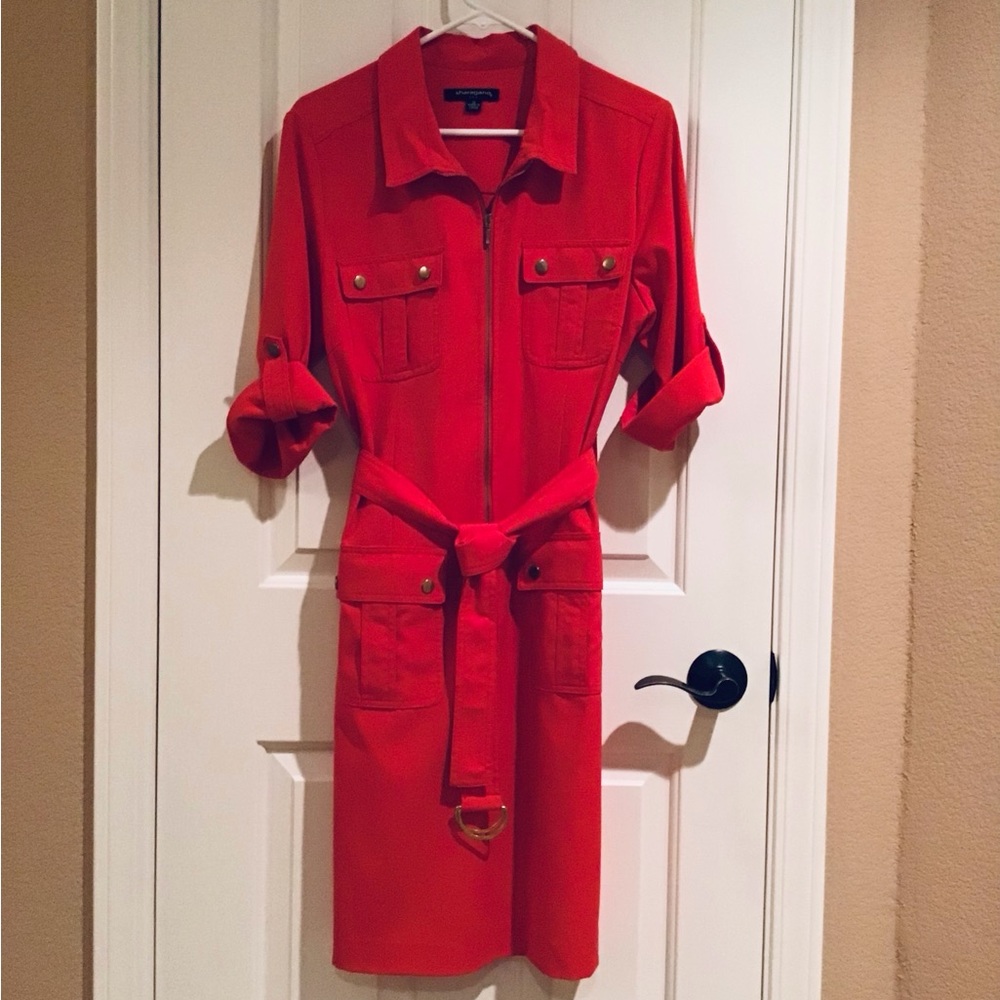 Sharagno Red Shirt Dress